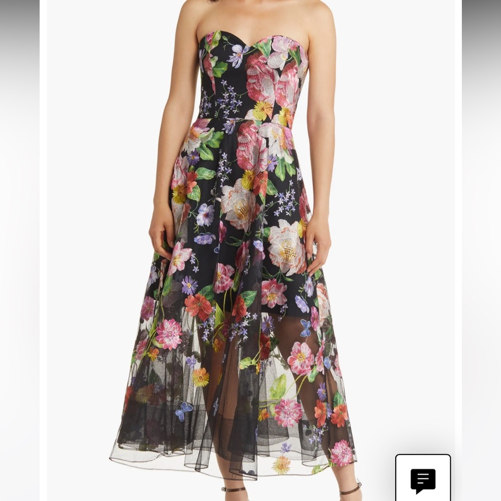 Marchesa Notte floral midi dress, worn once